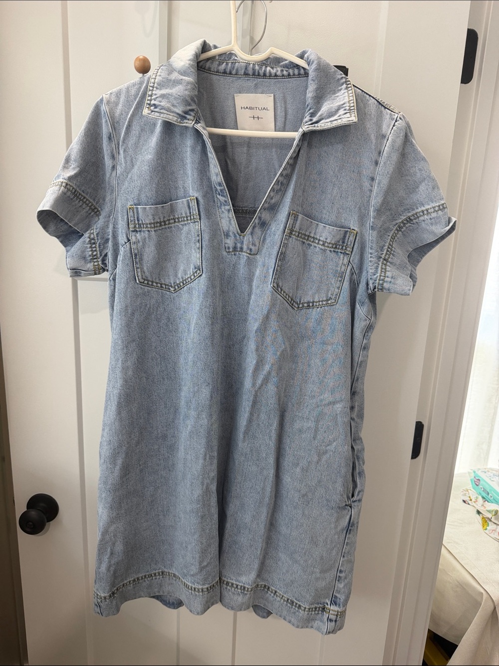 Habitual Light Blue Denim Tunic Dress